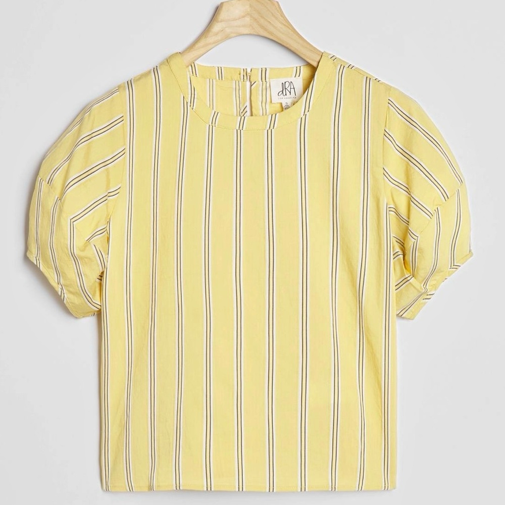 dRA Anthropologie Laney Puffed-Sleeve Blouse Top
